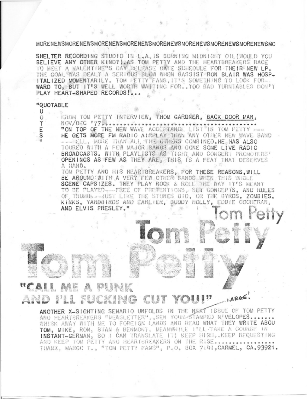 Newsletter December 1977 The Petty Archives