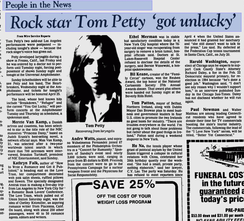 Eugene Register Guard April 18 1983 The Petty Archives Eugene Register Guard April 18 1983 The Petty Archives